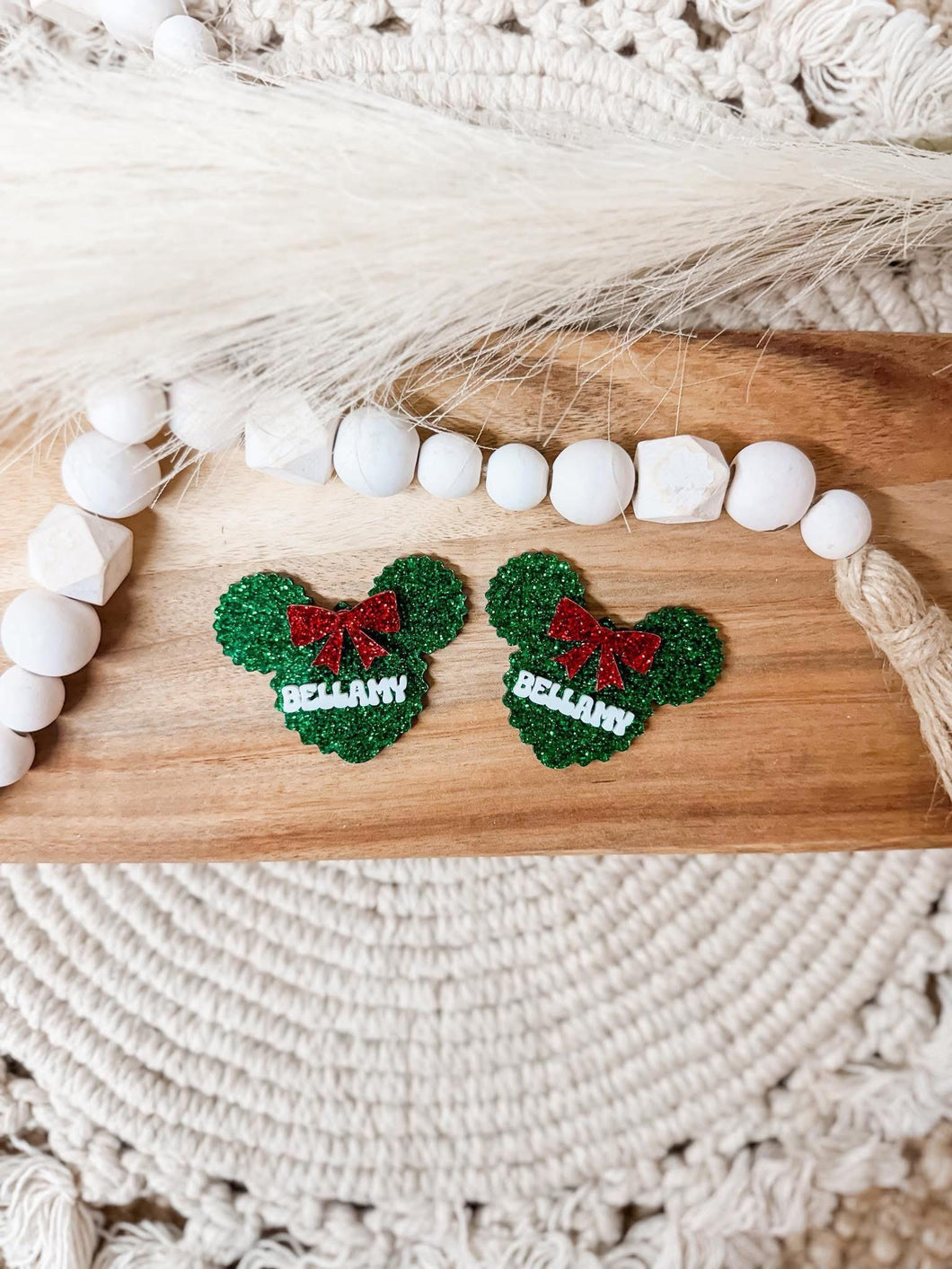 Christmas Minnie Head Resin Balance